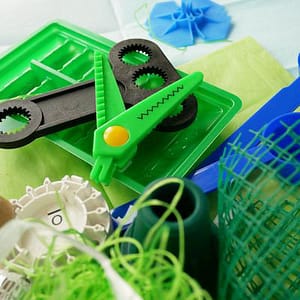 materiaal uit een Pakje Monster groen met blauw