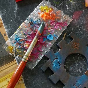 zelf gemaakte stempel