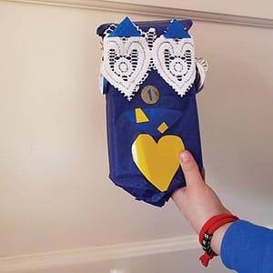 Monster gemaakt met materialen uit het Monsterzakje