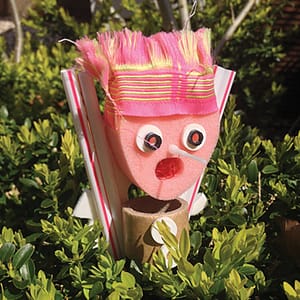 Monstertje gemaakt met materiaal uit een Monsterzakje